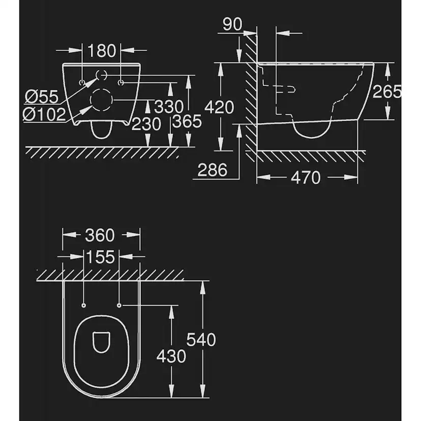 Vägghängd Toalettstol Grohe Essence