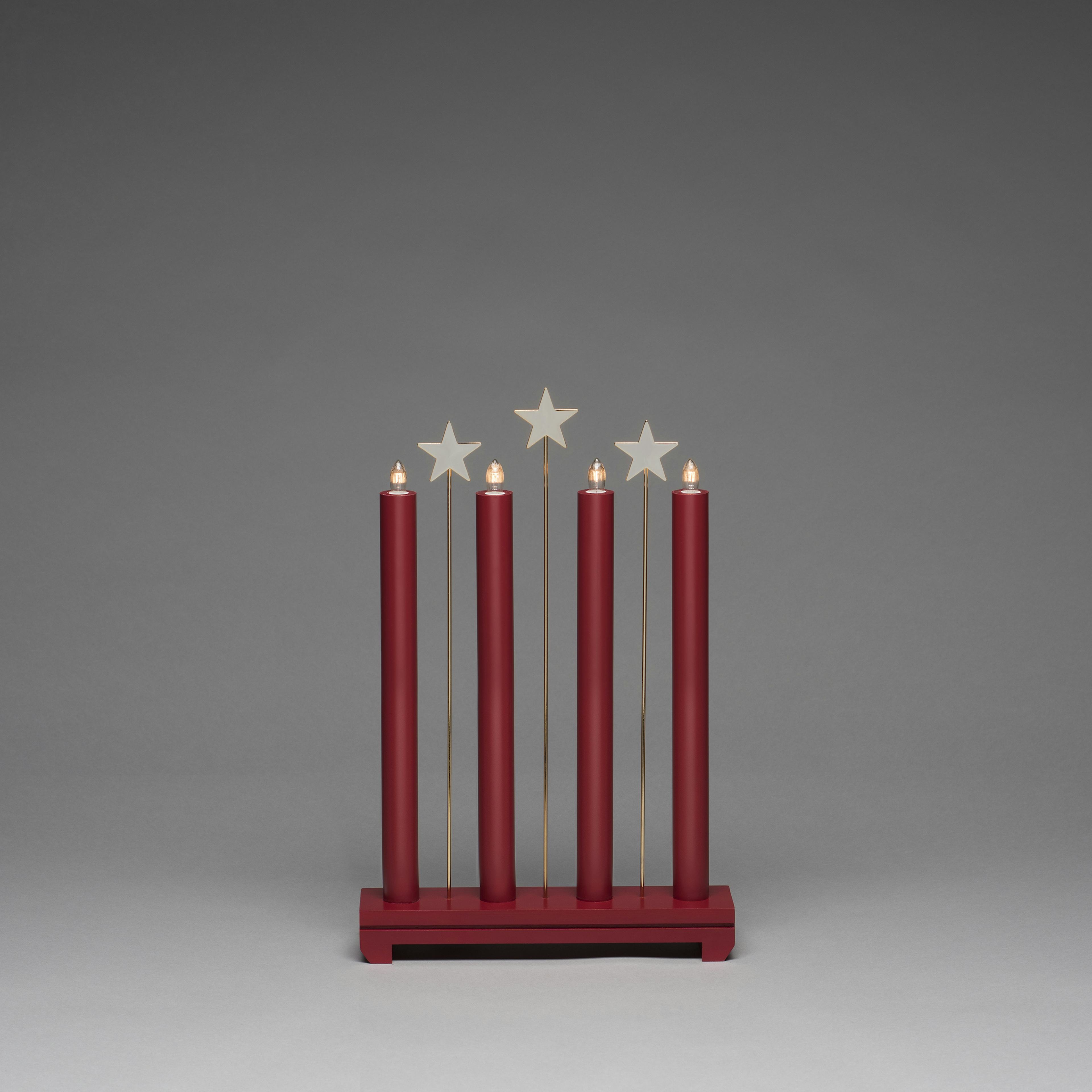 Adventsljusstake Gnosjö Konstsmide 4L med stjärnor