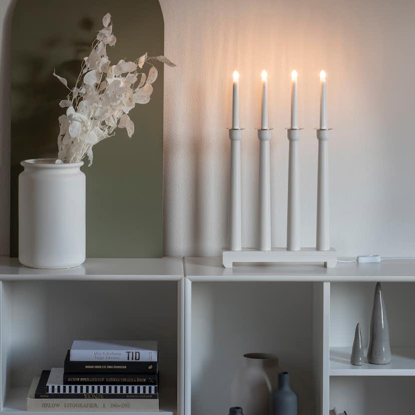 Adventsljusstake Gnosjö Konstsmide 4L Trä Klassisk