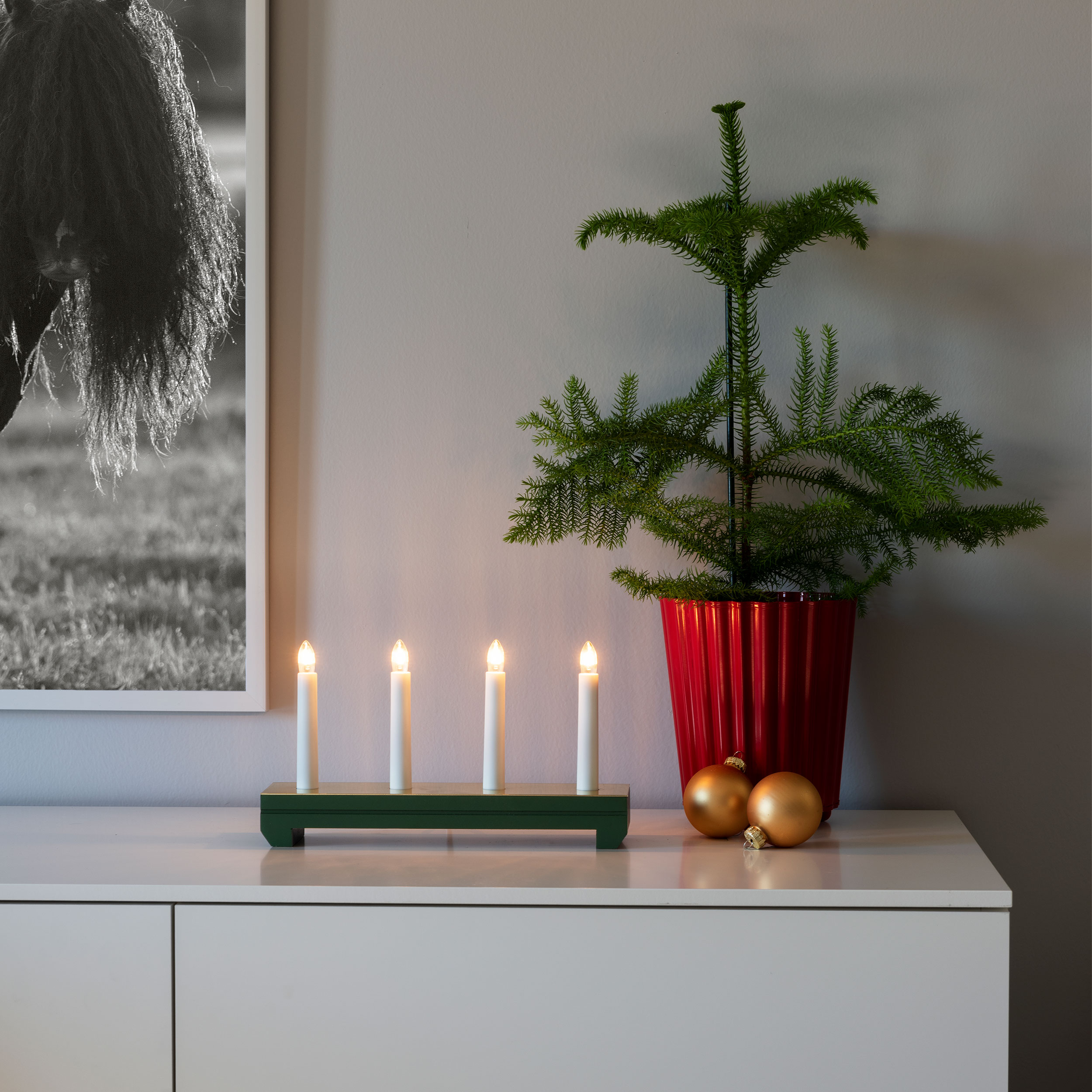 Adventsljusstake Gnosjö Konstsmide 4L Deko Platta