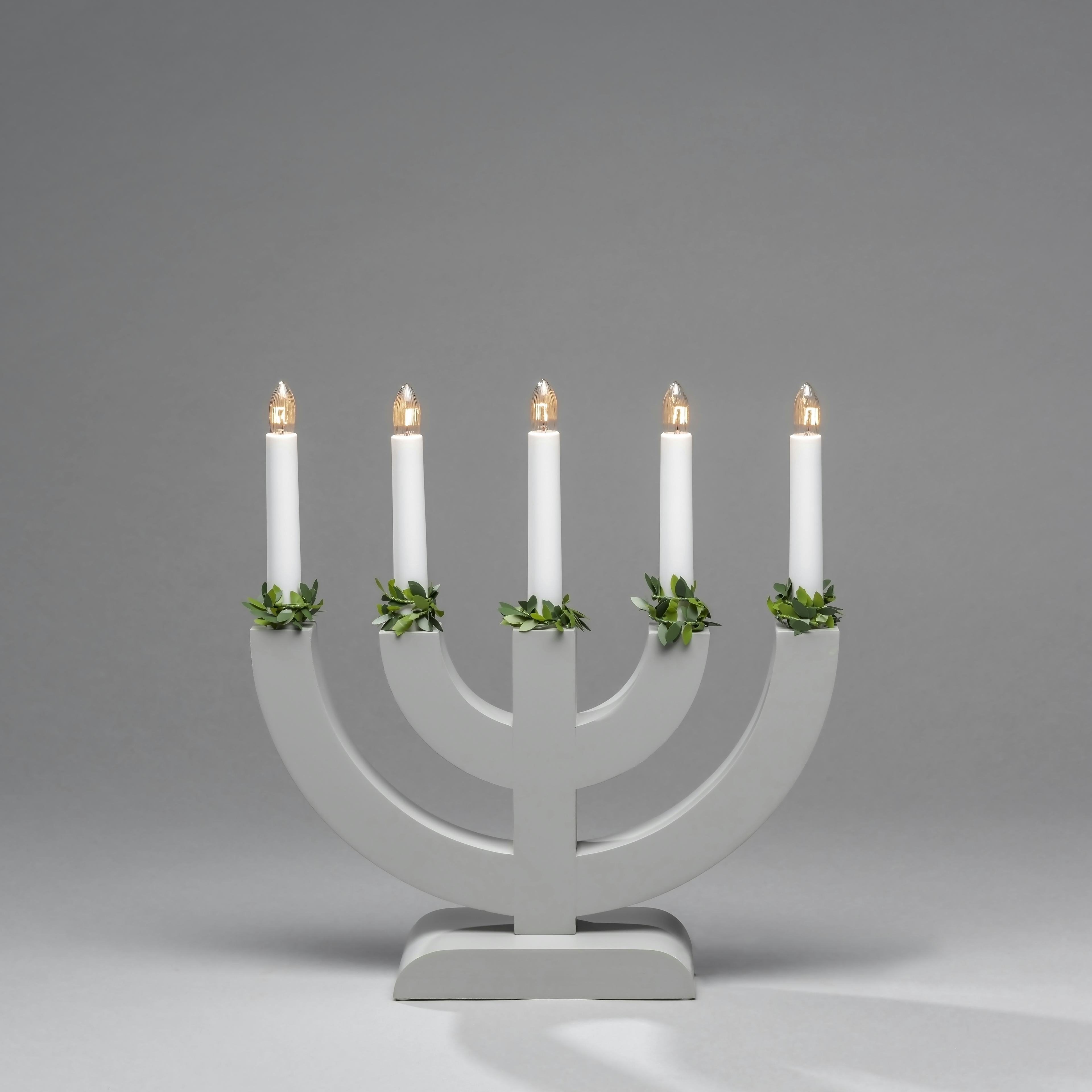 Adventsljusstake Gnosjö Konstsmide 5L Båge med Grönt