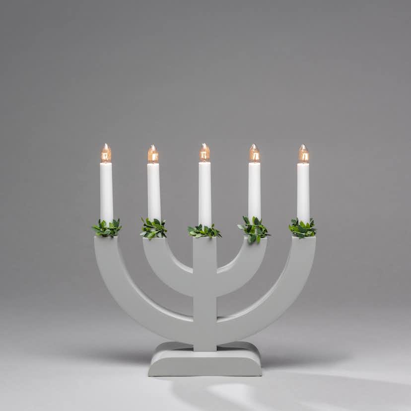 Adventsljusstake Gnosjö Konstsmide 5L Båge med Grönt