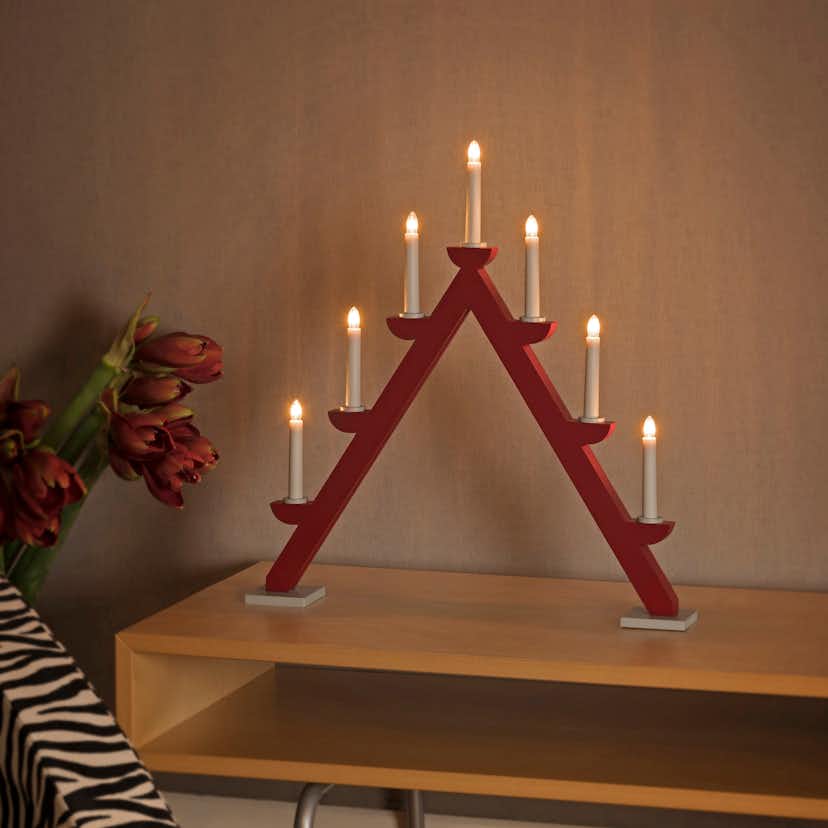 Adventsljusstake Gnosjö Konstsmide Trä 7L