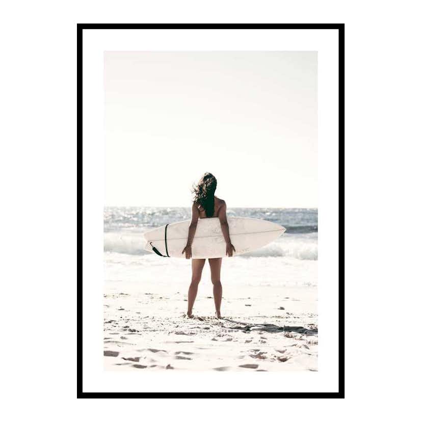 Poster Gallerix Surfer On Beach