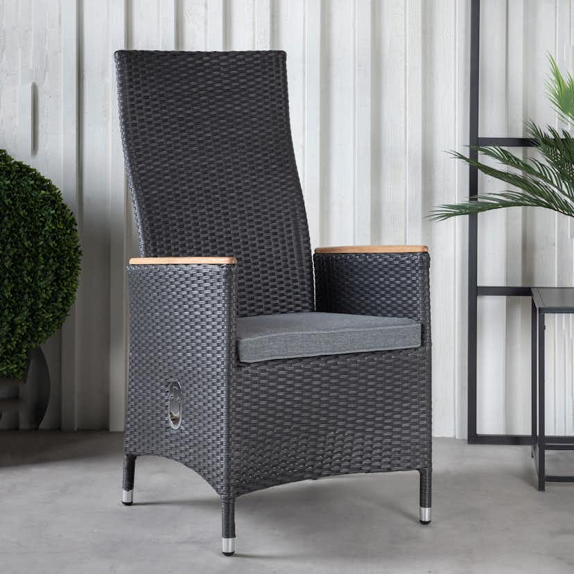 Positionsfåtölj Venture Home Padova Svart/Teak
