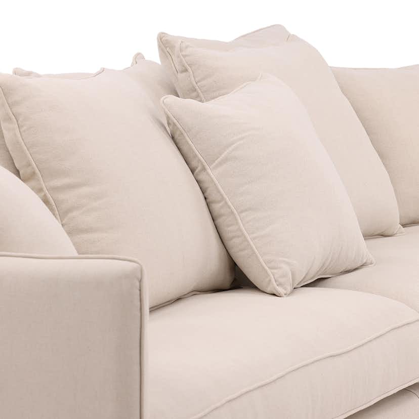 Soffa Vind Segelskären Beige 3-Sits med Tallben & Linnekuddar