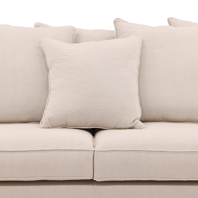 Soffa Vind Segelskären Beige 3-Sits med Tallben & Linnekuddar