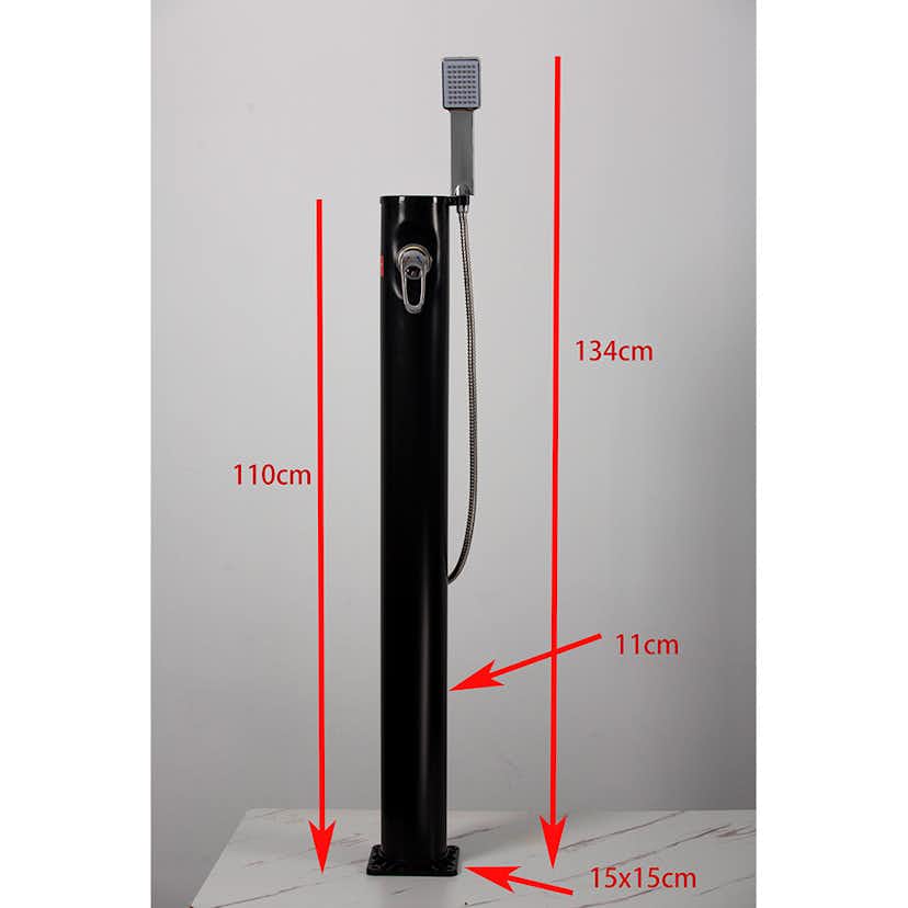 Utedusch Demerx Sunny 10 Light Soluppvärmd Trädgårdsdusch med Duschhantag