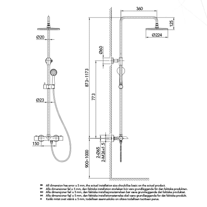 Takduschset Bathlife Brusa Tapp