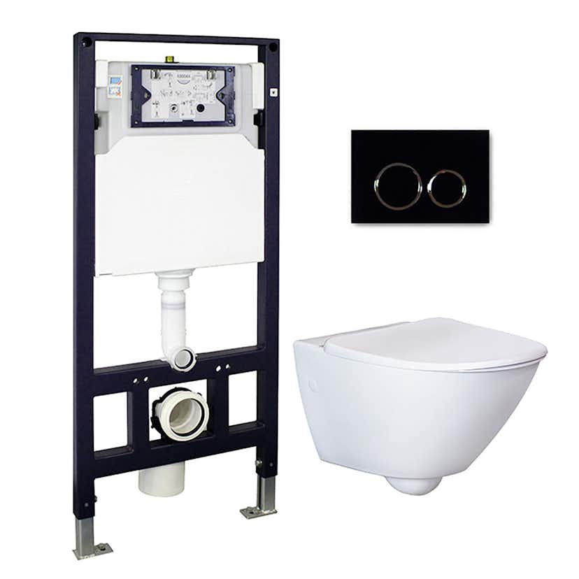 Toalettstol Bathlife Spola Vägghängd inkl Fixtur