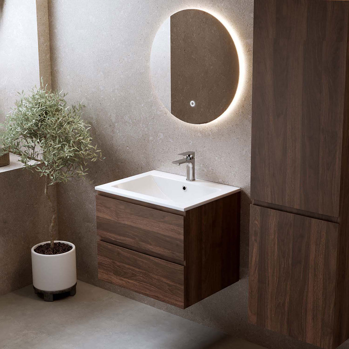 Tvättställsskåp Bathlife Eufori Valnöt