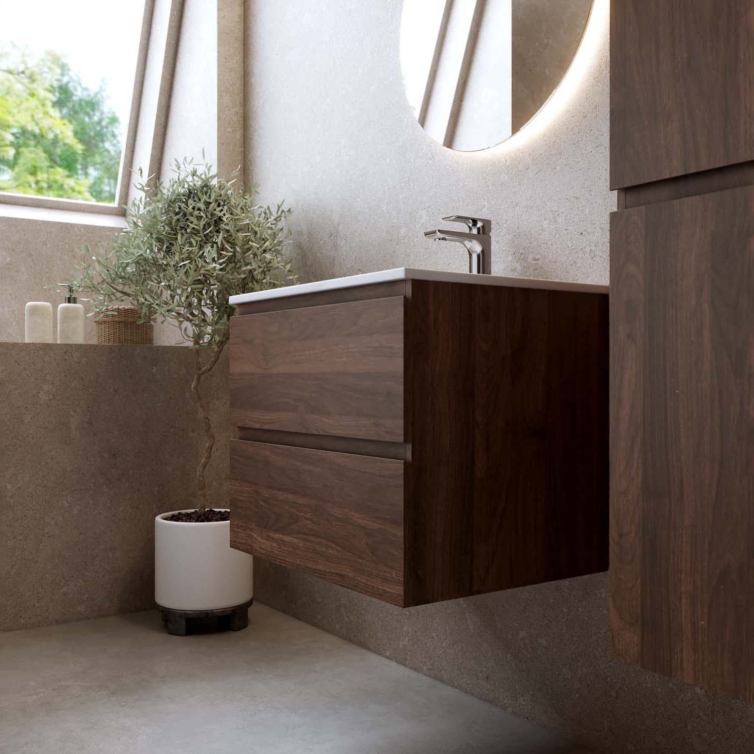 Tvättställsskåp Bathlife Eufori Valnöt