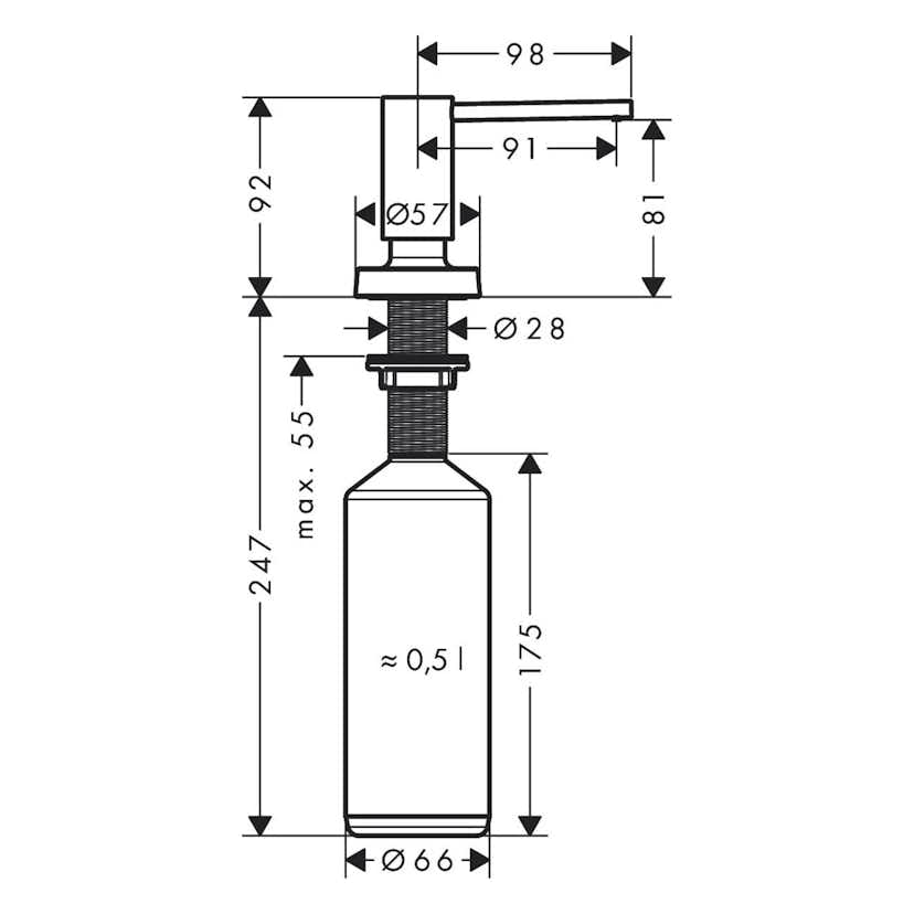 Tvål-/diskmedelpump Hansgrohe A51
