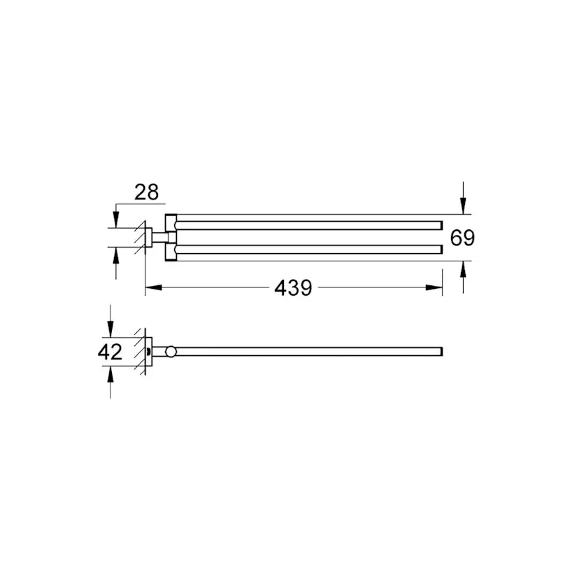 Handduksstång Grohe Essentials Cube 450 mm
