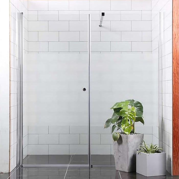 Duschdörr Bathlife Mångsidig Rak Vägg + Rak Dörr Mellan Vägg Delvis Frostat Glas