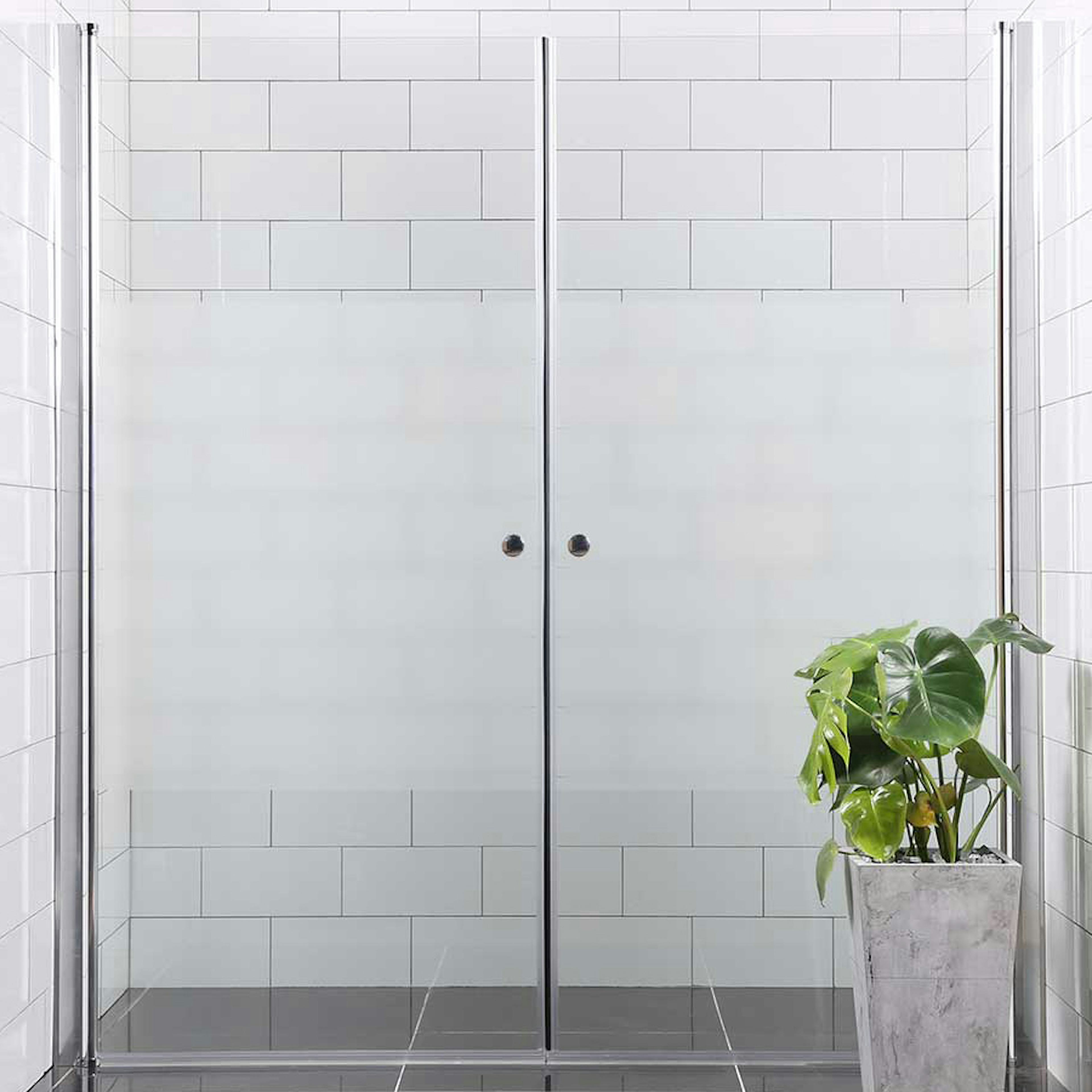 Duschdörr Bathlife Mångsidig Rak Dörr + Rak Dörr Mellan Vägg Delvis Frostat Glas