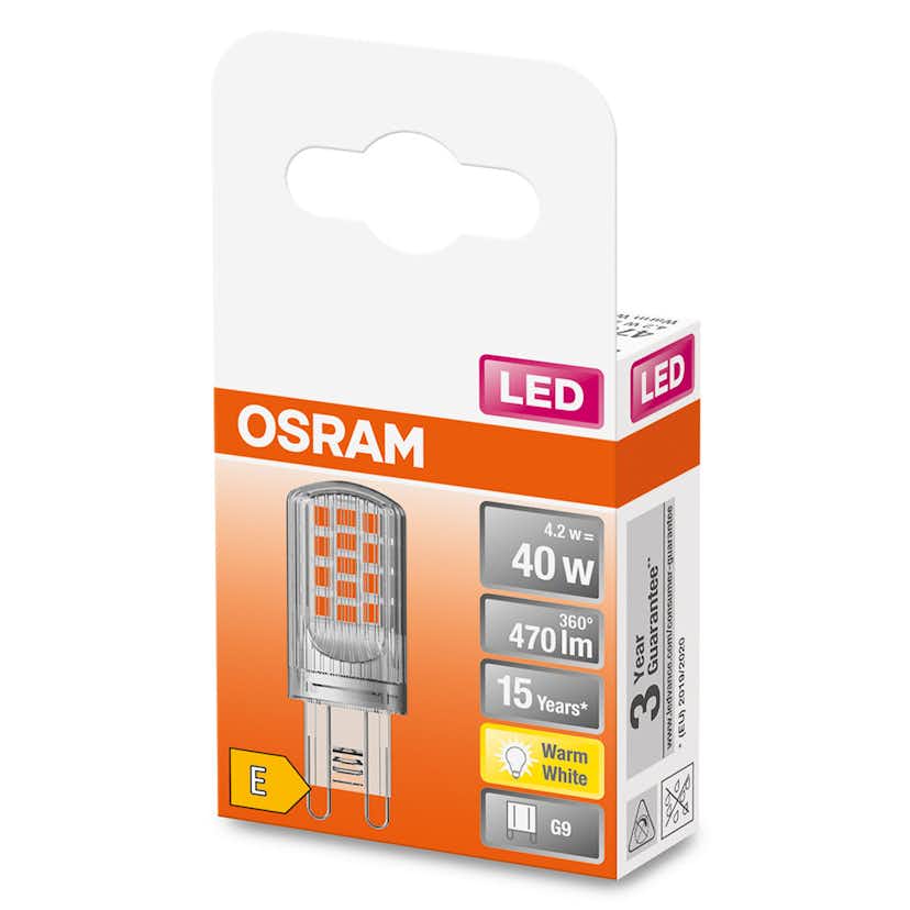 LED-Lampa Osram Pin (40) G9 Klar 827