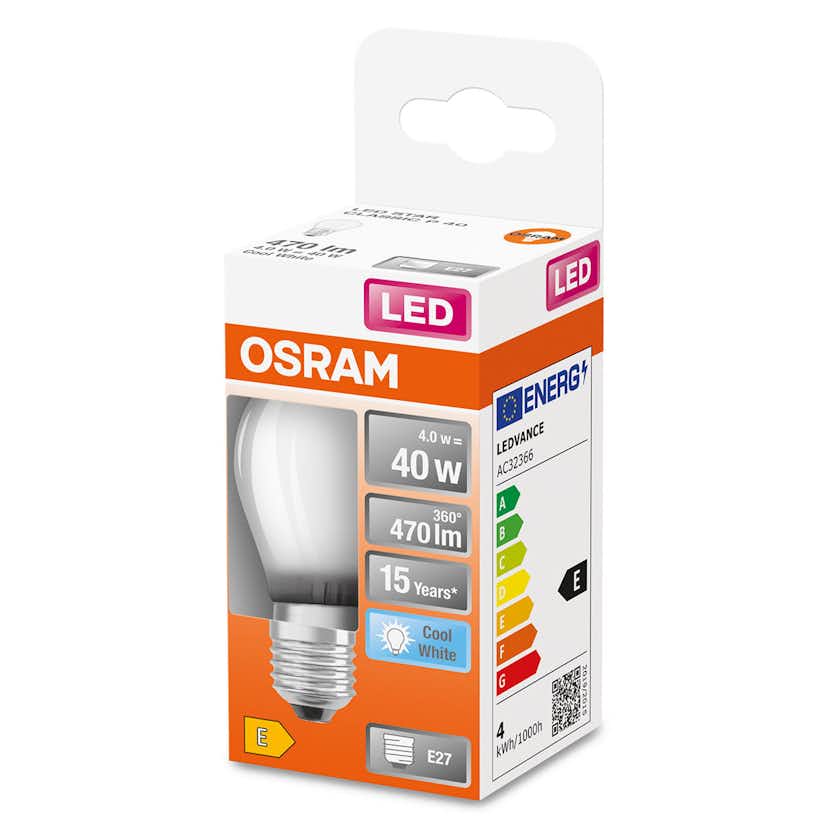 LED-Lampa Osram Klot (40) E27 Matt 840 Cl P