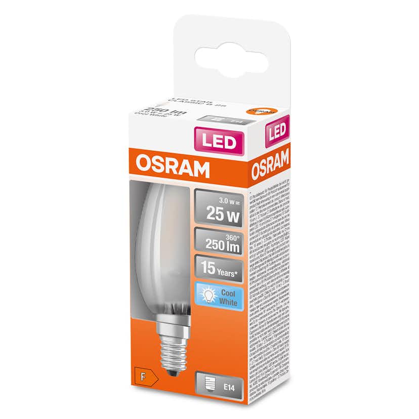 LED-Lampa Osram Kron (25) E14 Matt 840 Cl B