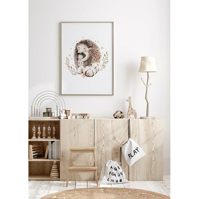 Poster Gallerix Watercolor Hedgehog Family