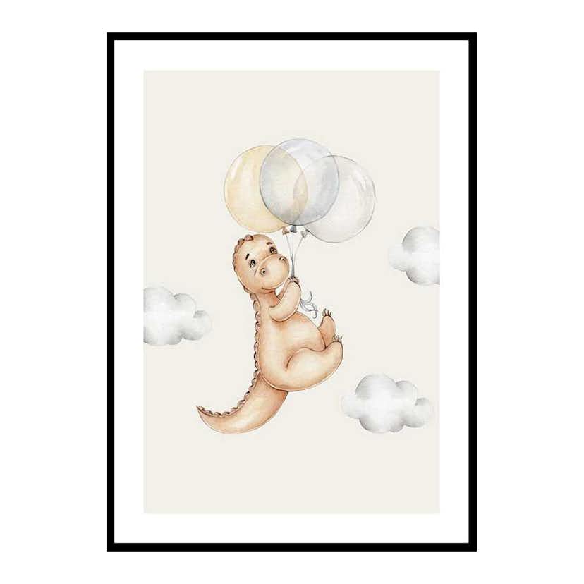 Poster Gallerix Dino With Balloons