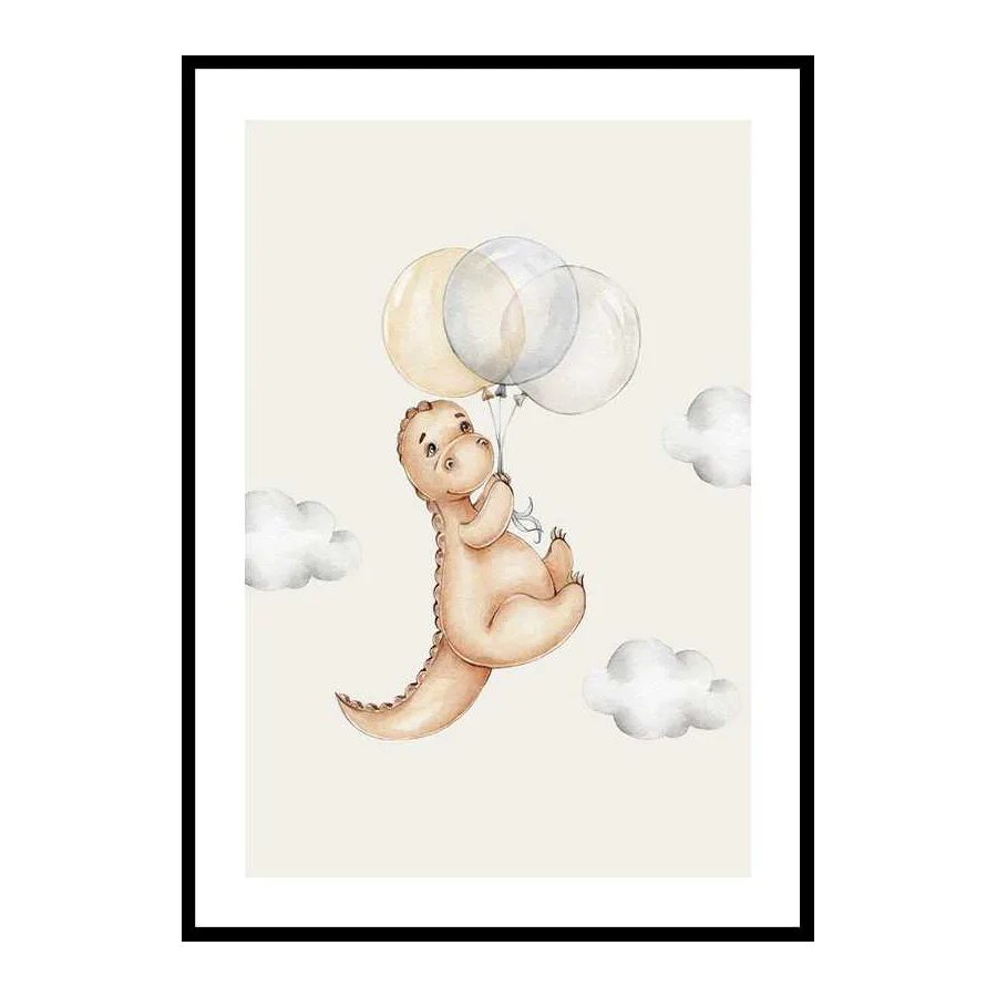 Poster Gallerix Dino With Balloons