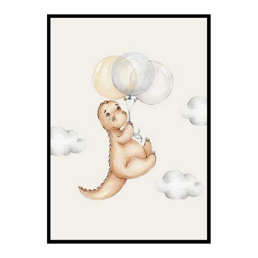 Poster Gallerix Dino With Balloons