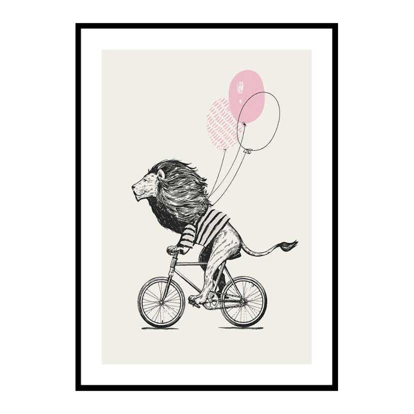 Poster Gallerix Lion On Bicycle