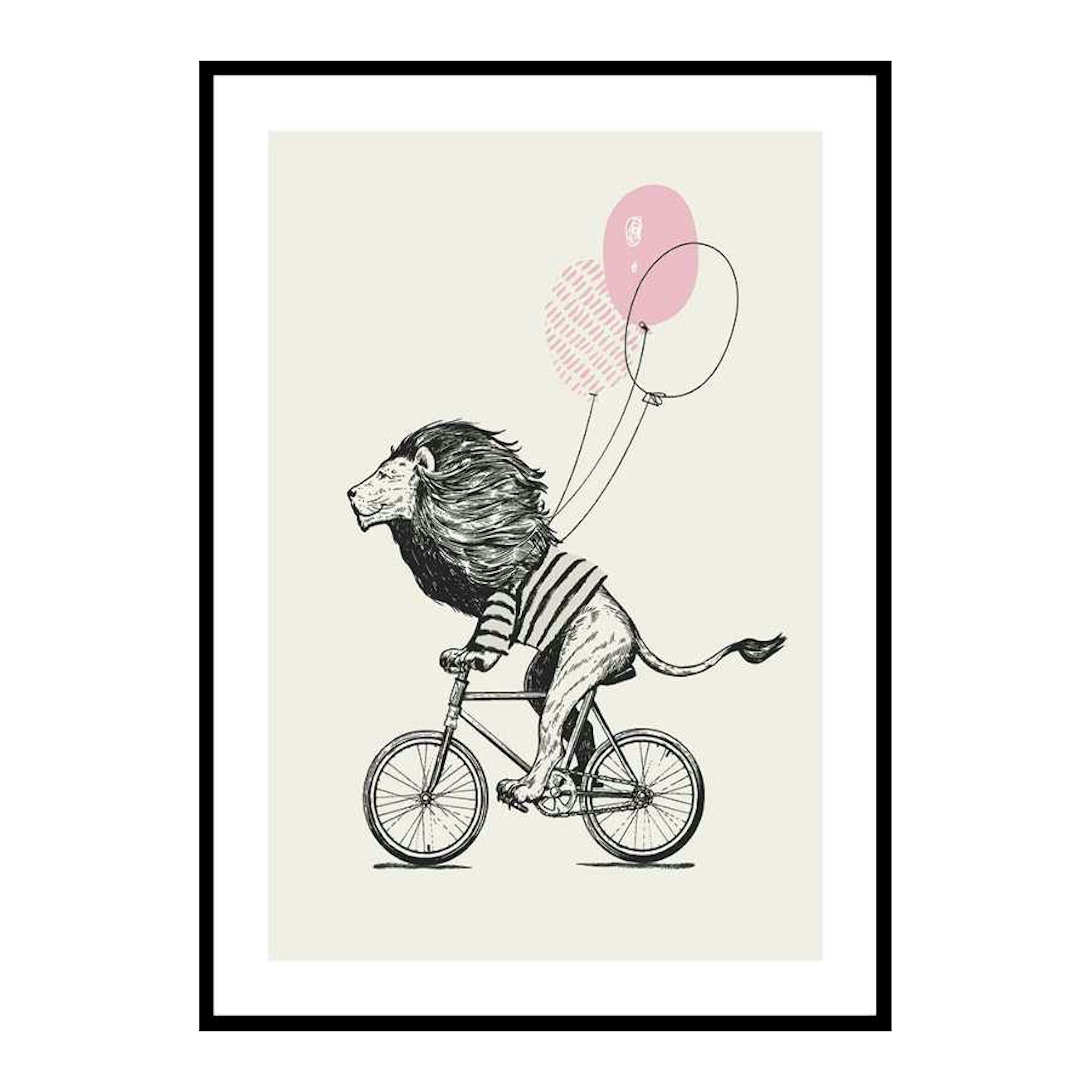 Poster Gallerix Lion On Bicycle
