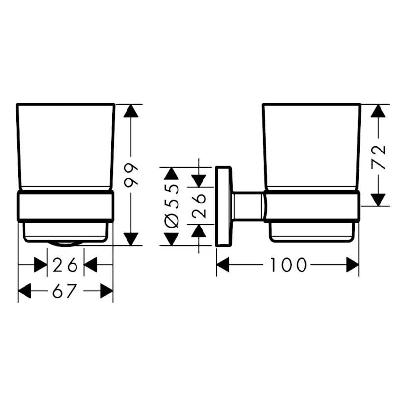Tandborstmugg Hansgrohe Logis Krom 67
