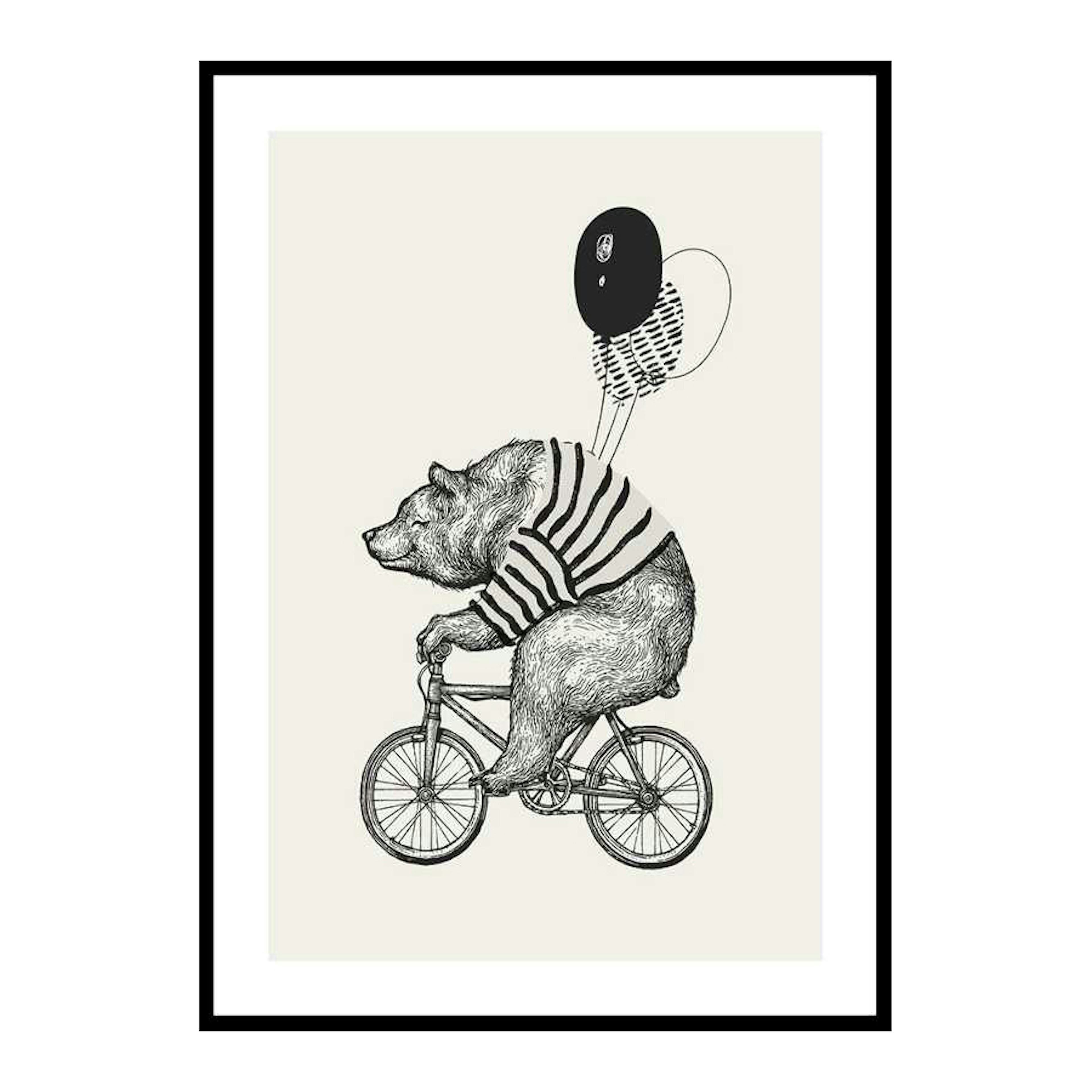 Poster Gallerix Bear On Bicycle