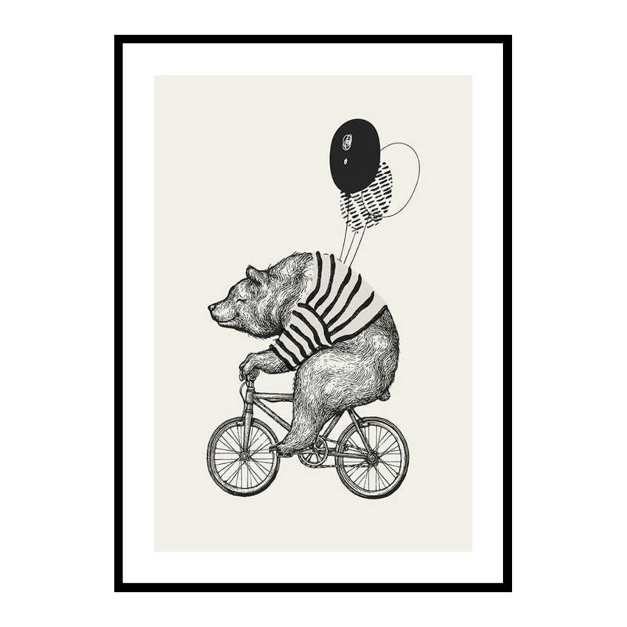 Poster Gallerix Bear On Bicycle