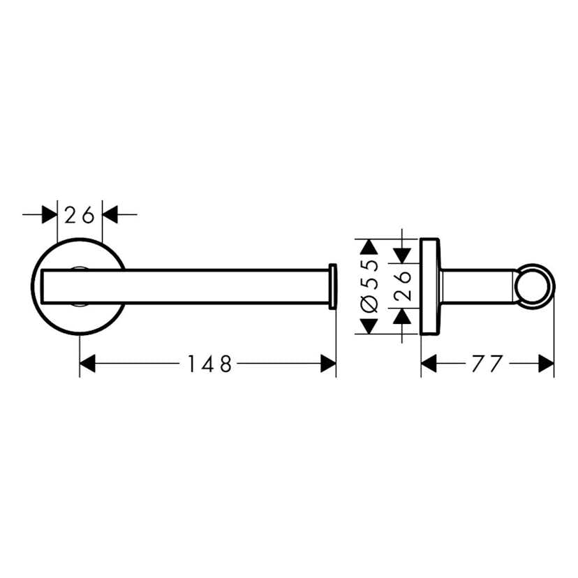 Toalettpappershållare Hansgrohe Logis Krom 148