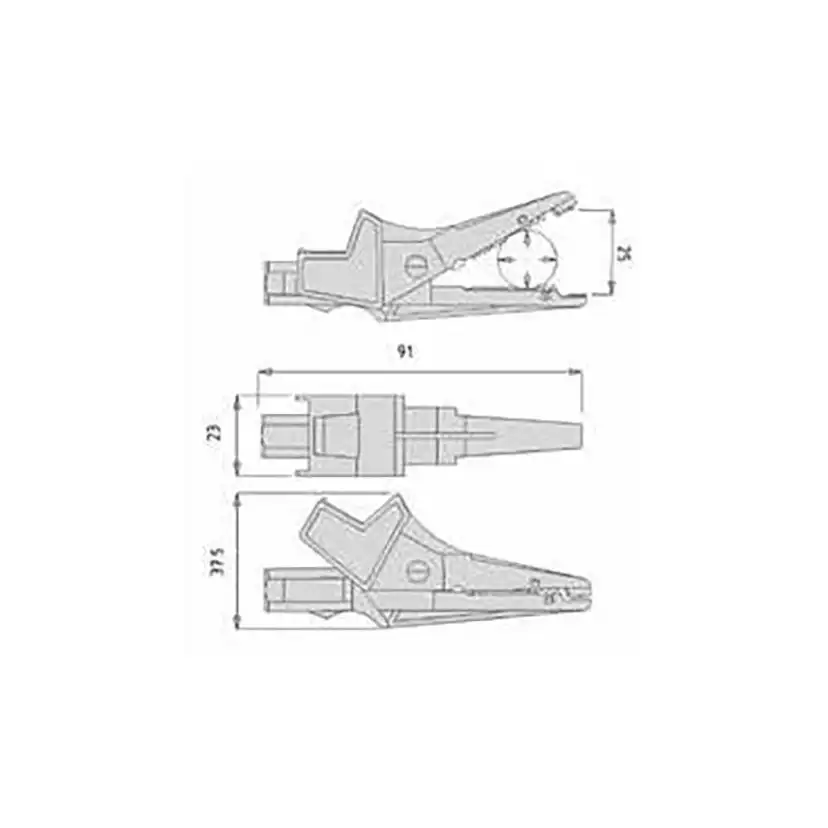 Krokodilklämma Elma Instruments Isolerad 5004 Svart