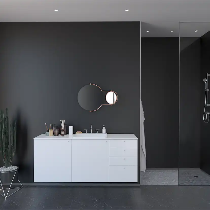 Våtrumsskiva Fibo Black 2024-L00 S