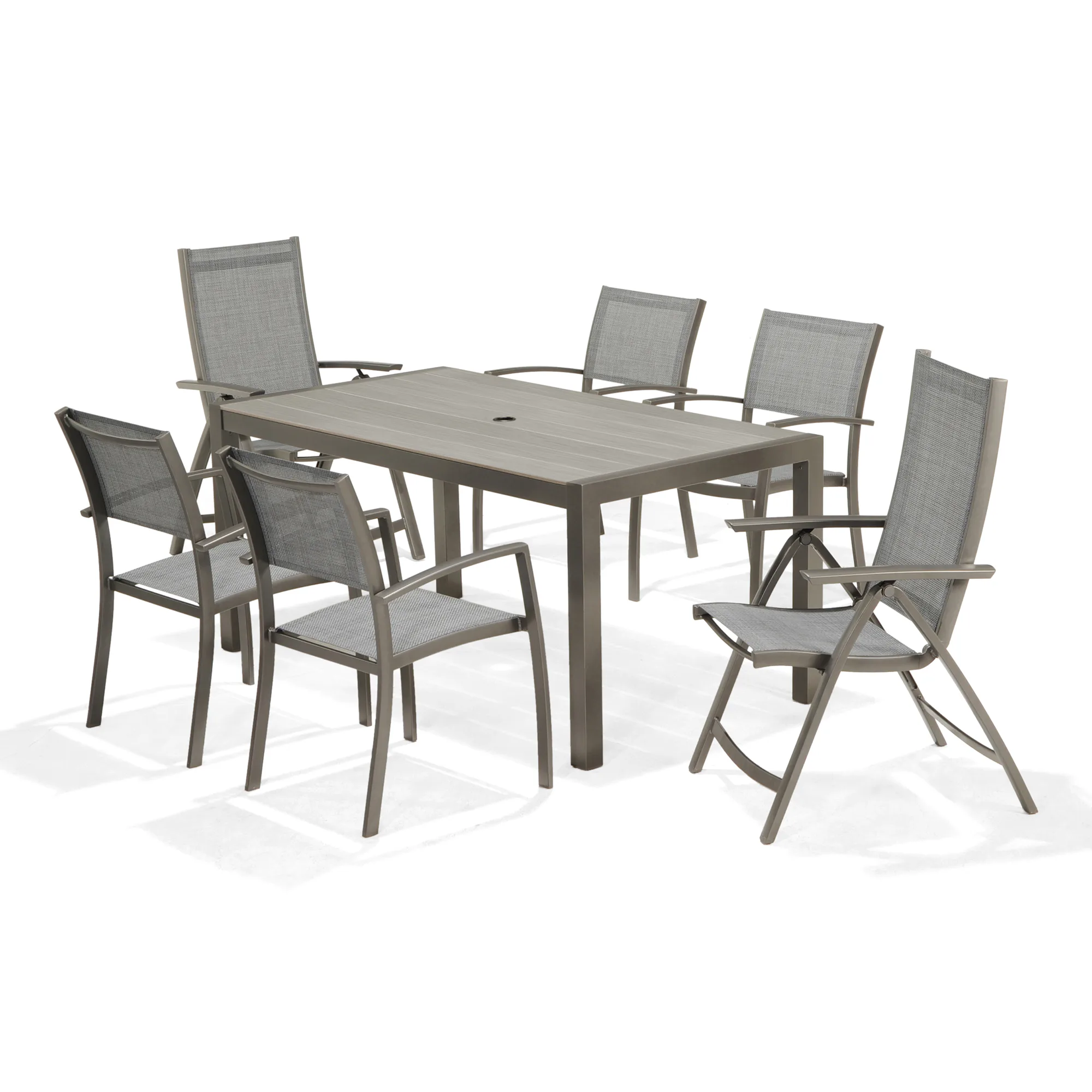 Matgrupp LifestyleGarden Solana med 4 Stolar och 2 Positionsstolar