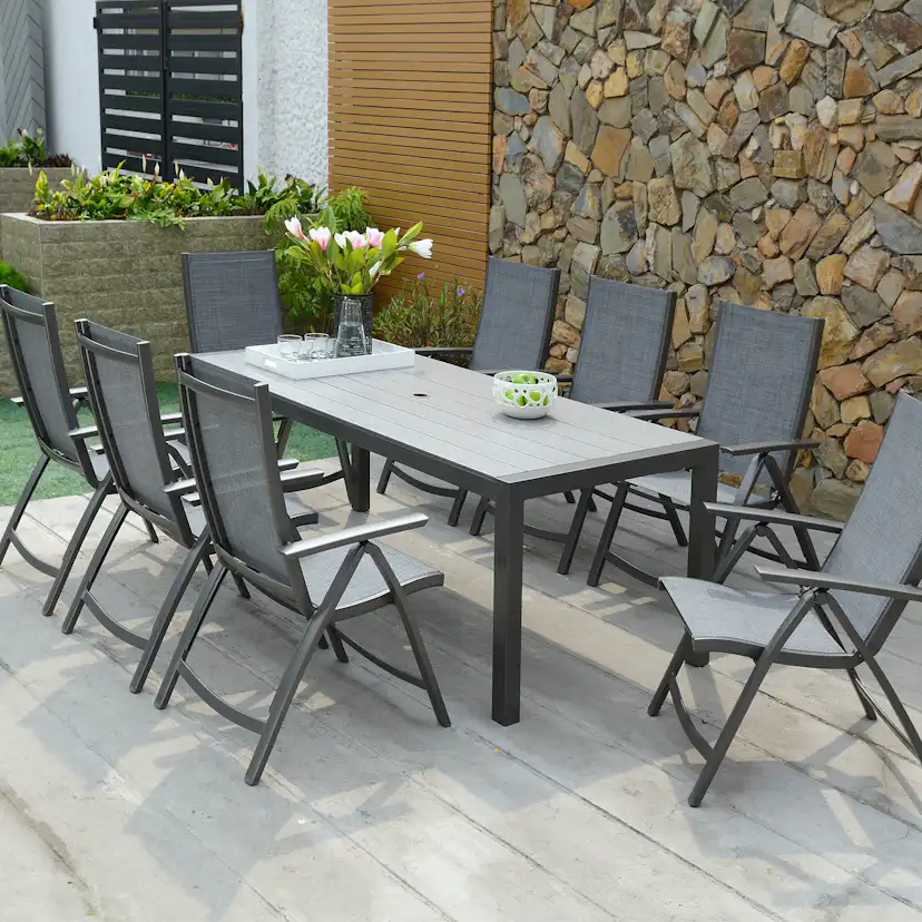 Matgrupp LifestyleGarden Solana med 8 Positionsstolar