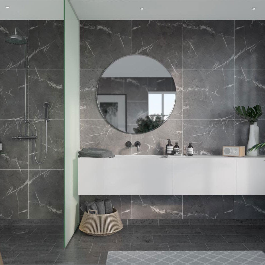 Våtrumsskiva Fibo Black Marble 2272-M6060S