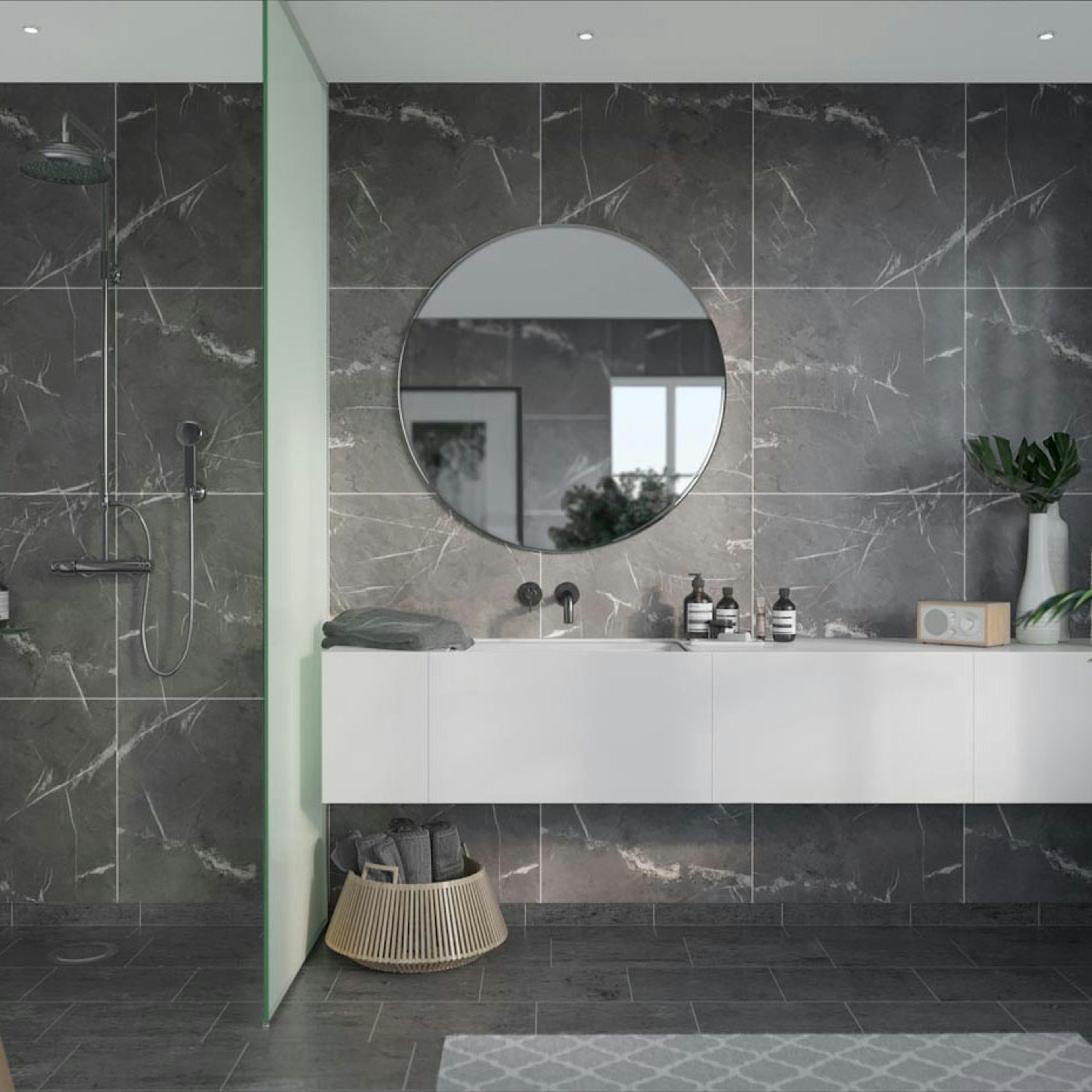 Våtrumsskiva Fibo Black Marble 2272-M6060S
