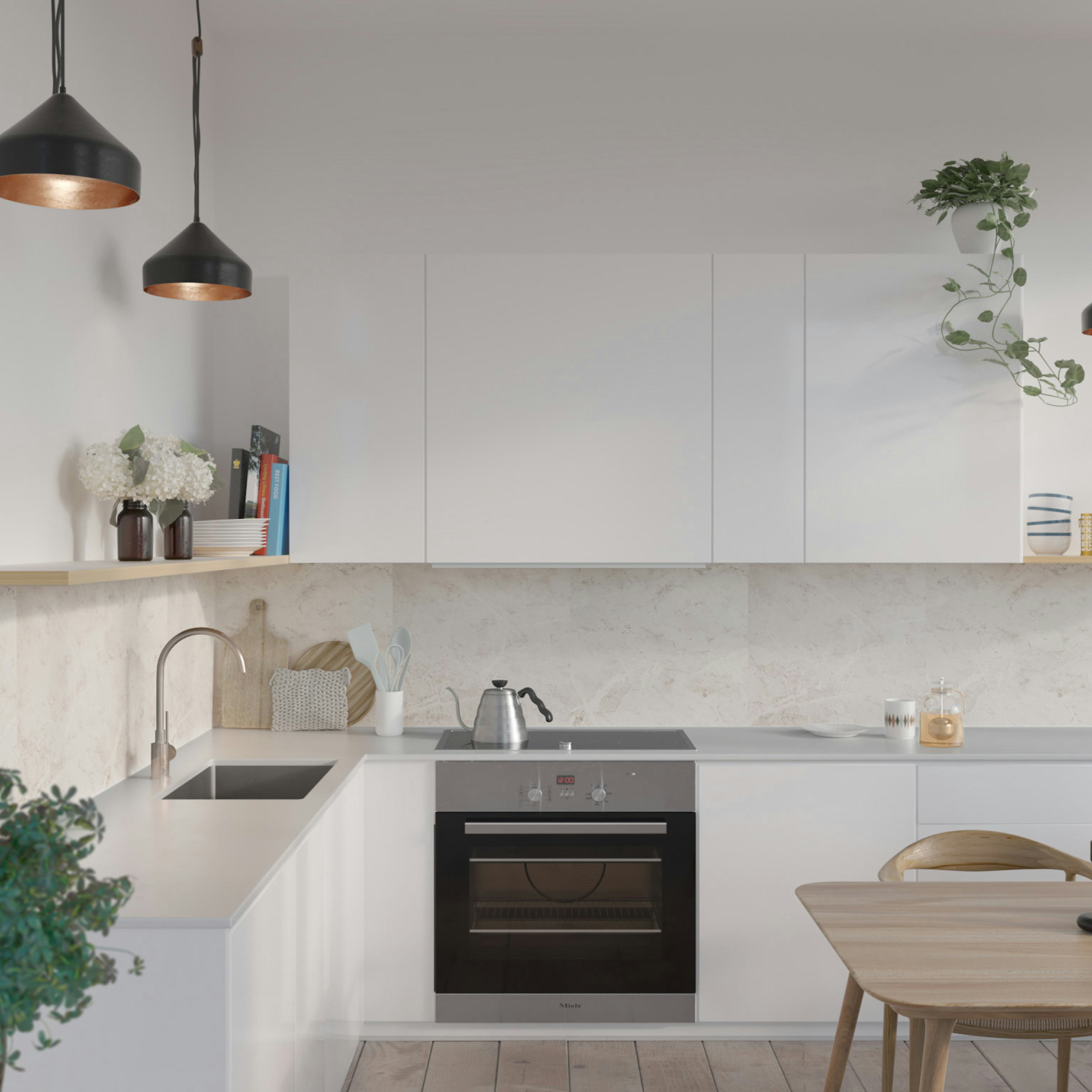 Stänkskyddsskiva Fibo White Marble 2273-K00 S