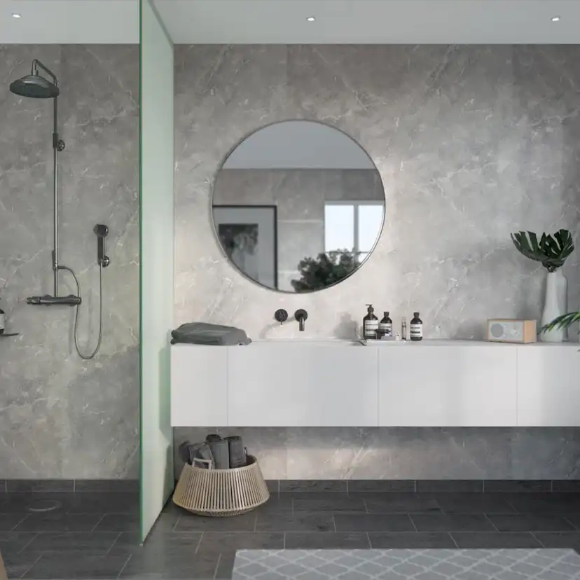 Våtrumsskiva Fibo Silver Grey Marble 2279-M00S
