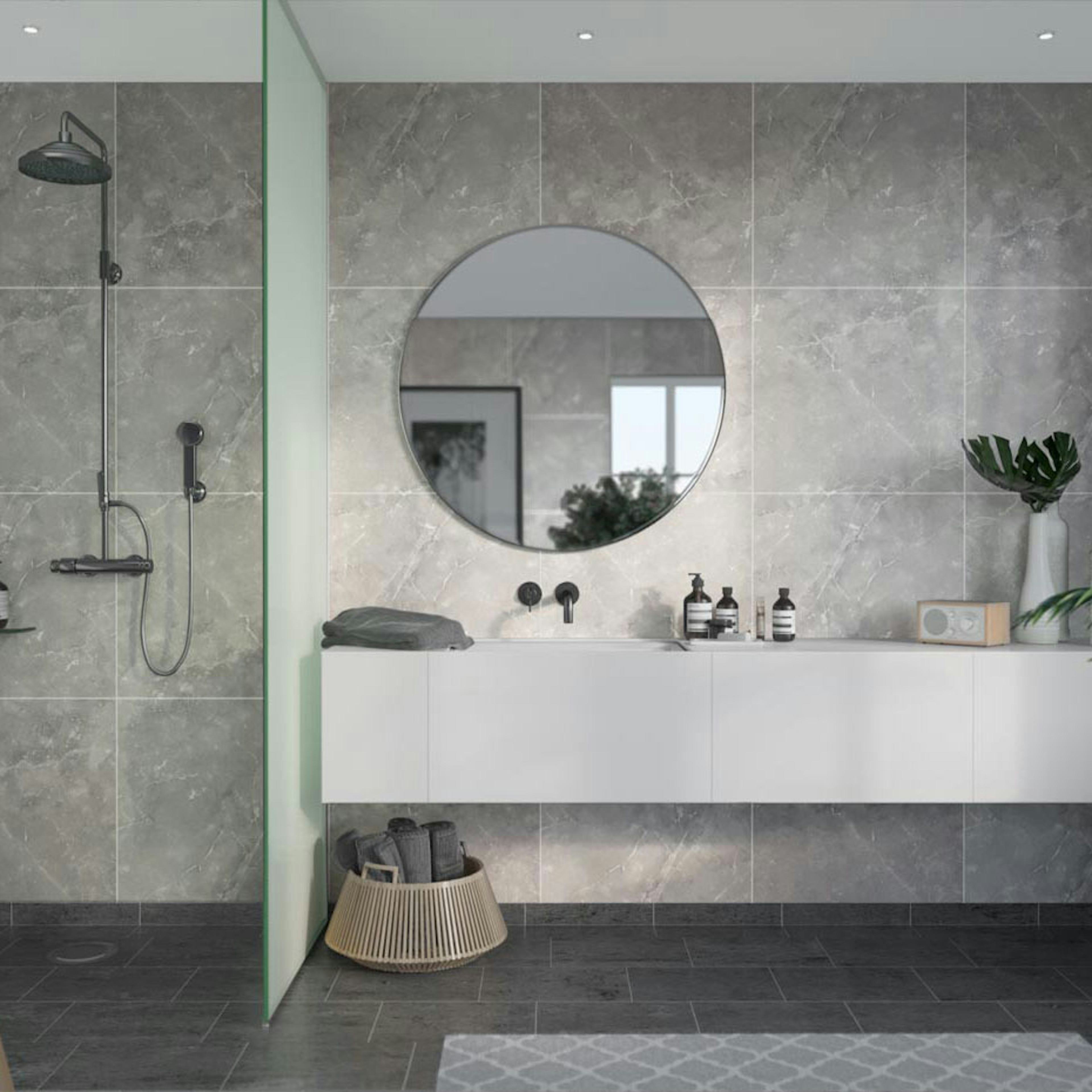 Våtrumsskiva Fibo Silver Grey Marble 2279-M6060S