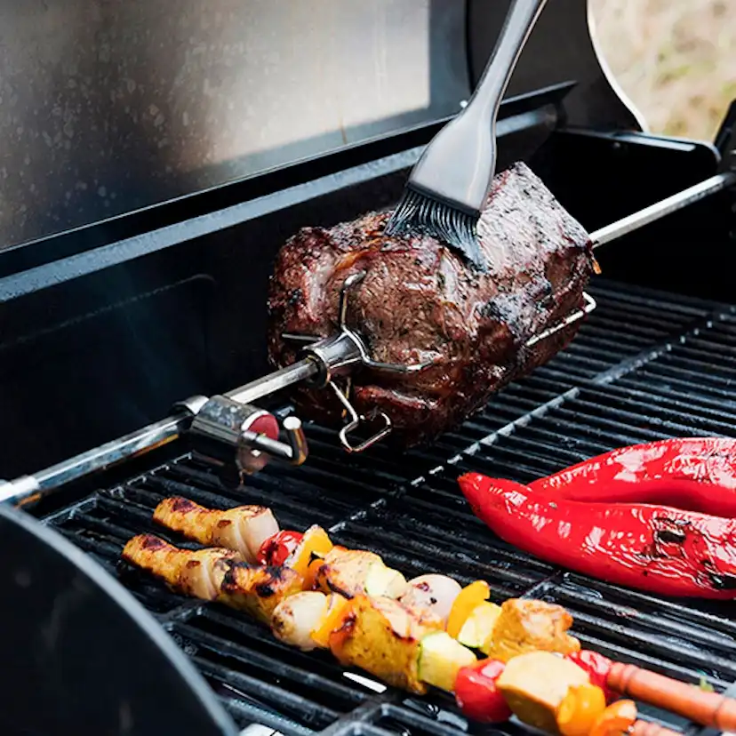 Rotisseri Sunwind 230V 5/7-Brännare, Grilltillbehör med Universalfäste