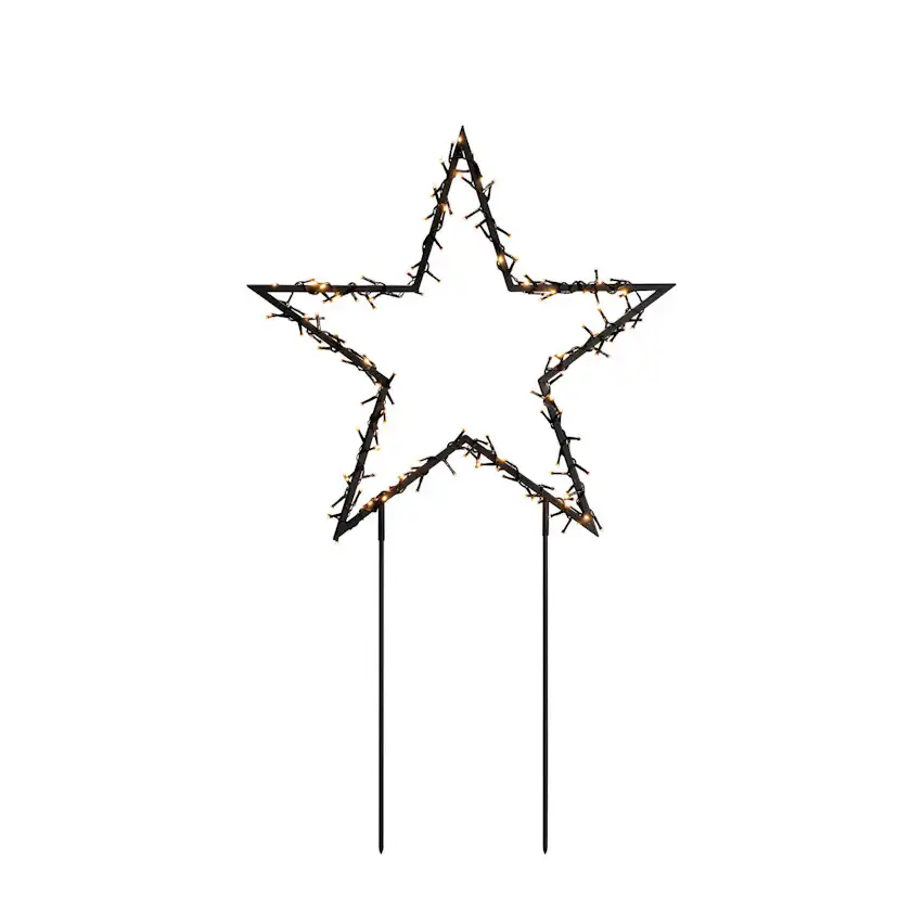 Julstjärna Gnosjö Konstsmide Svart På Pinne LED