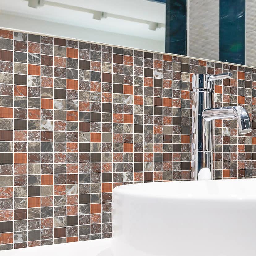 Kristalmosaik Arredo Blank Exclusive Stone Autumn Röd 1,5x1,5 cm