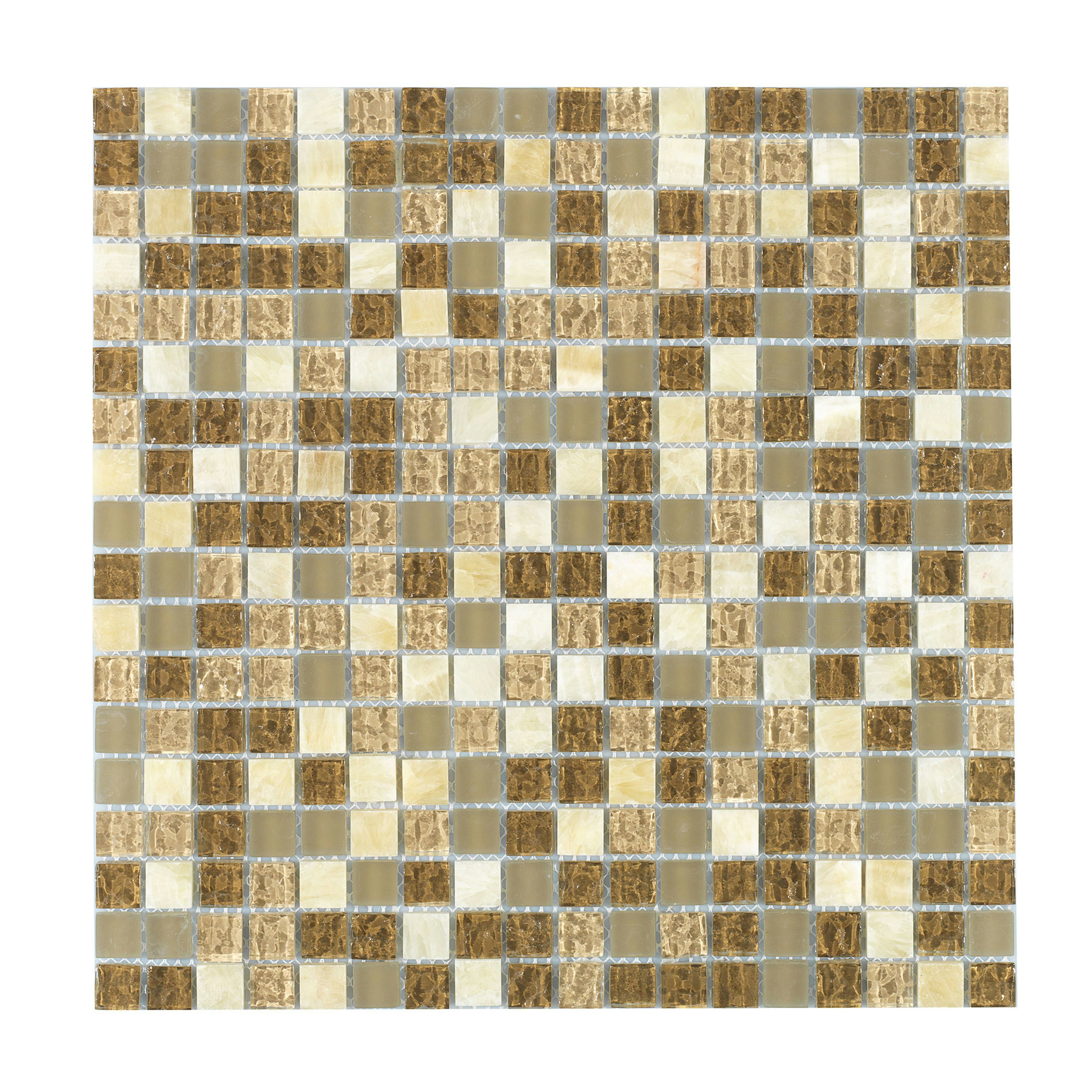 Kristallmosaik Arredo Exclusive Stone Ljusbrun 1,5x1,5 cm