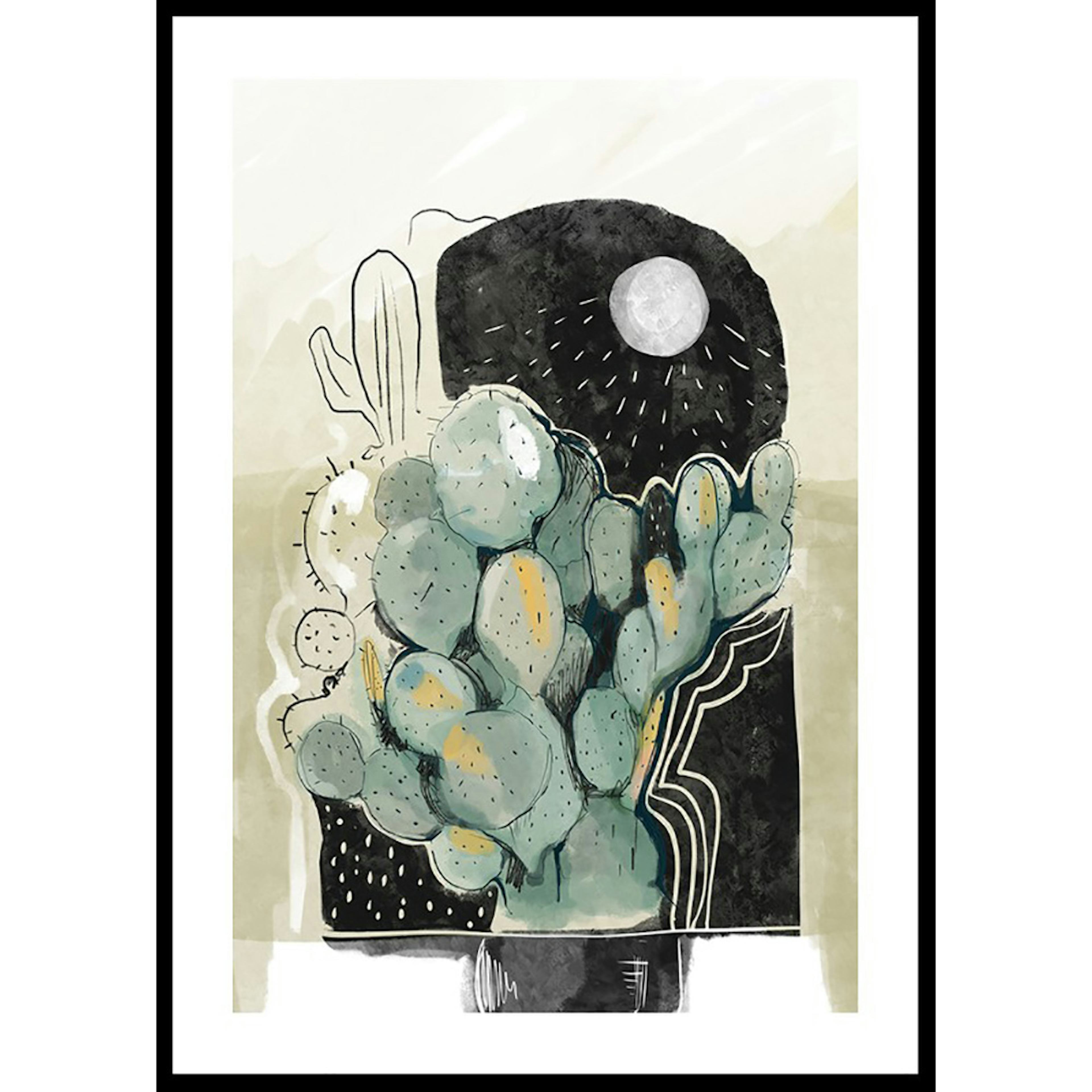 Poster Gallerix Watercolor Cactus Plant