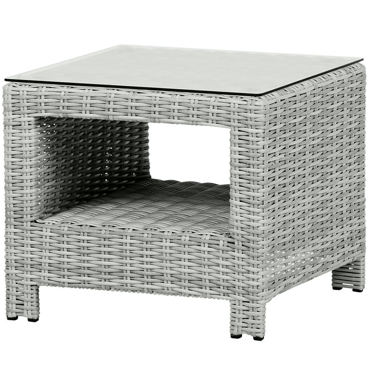 Sidobord VILA Vinga Utomhusbord i Rotting med Glasbordsskiva