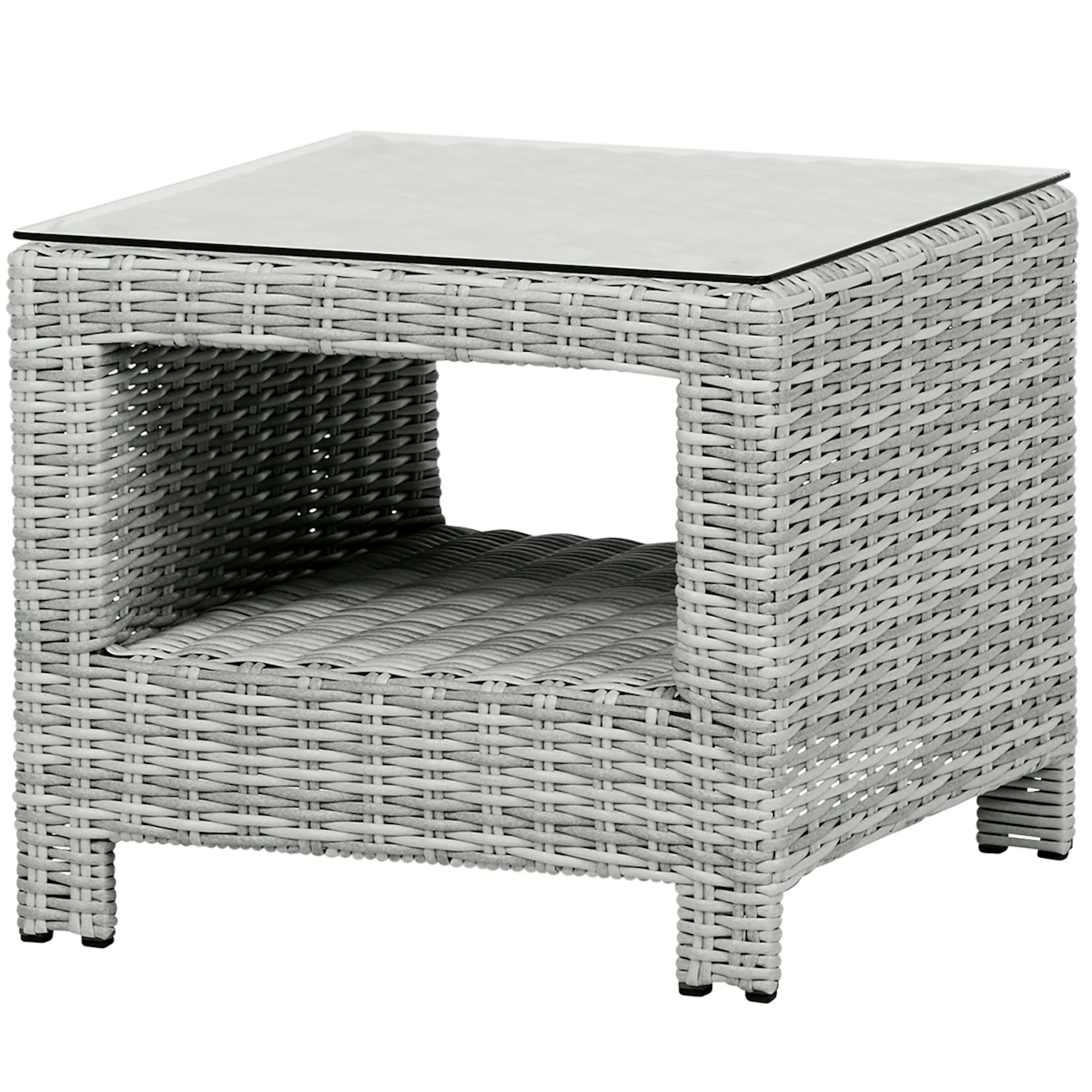 Sidobord VILA Vinga Utomhusbord i Rotting med Glasbordsskiva