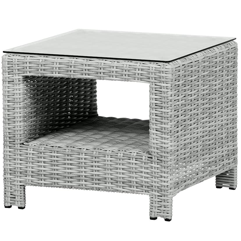 Sidobord VILA Vinga Utomhusbord i Rotting med Glasbordsskiva